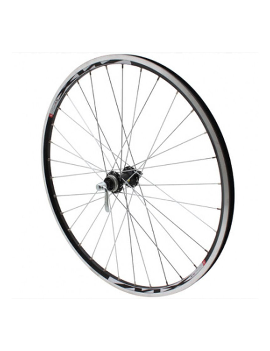 "ROUE VTT 26"" MX220 AVANT NOIR DOUBLE PAROI OEILLET MOY SHIMANO RM65 DISC CENTERLOCK NOIR RAYON ARGENT BLOCAGE (UTILISATION V-