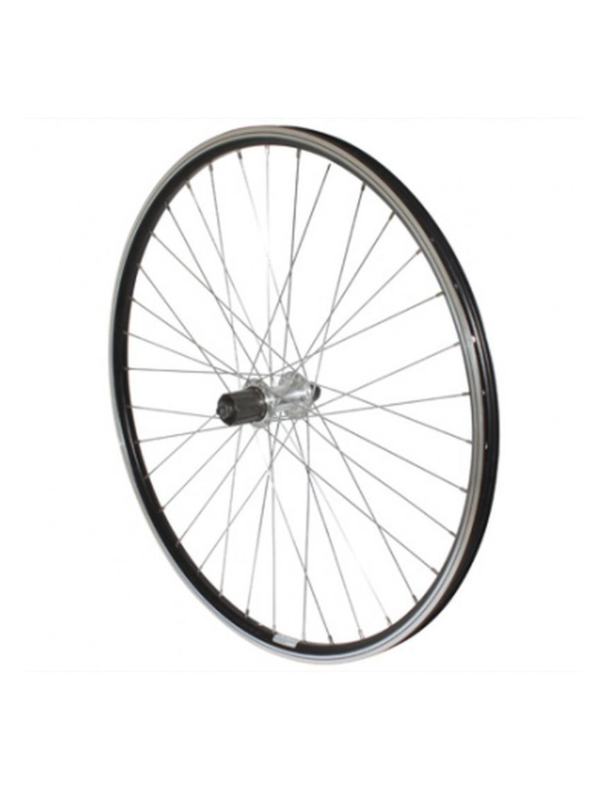 "ROUE VTT 26"" P2R ARRIERE NOIR DOUBLE PAROI MOY ALU BLOCAGE CASSETTE 9-8V."