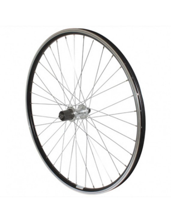 "ROUE VTT 26"" P2R ARRIERE NOIR DOUBLE PAROI MOY ALU BLOCAGE CASSETTE 9-8V."