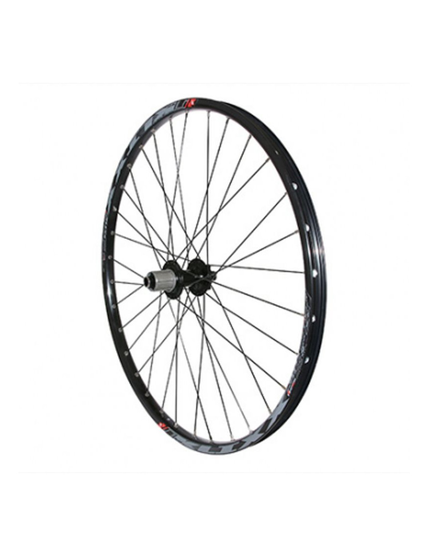 ROUE VTT 27.5" KLIXX ALL MOUNTAIN DISC 6TROUS ARRIERE NOIR A ROULEMENTS POUR SHIMANO-SRAM 11-10V.(TUBELESS ET TUBETYPE)  6 TROU