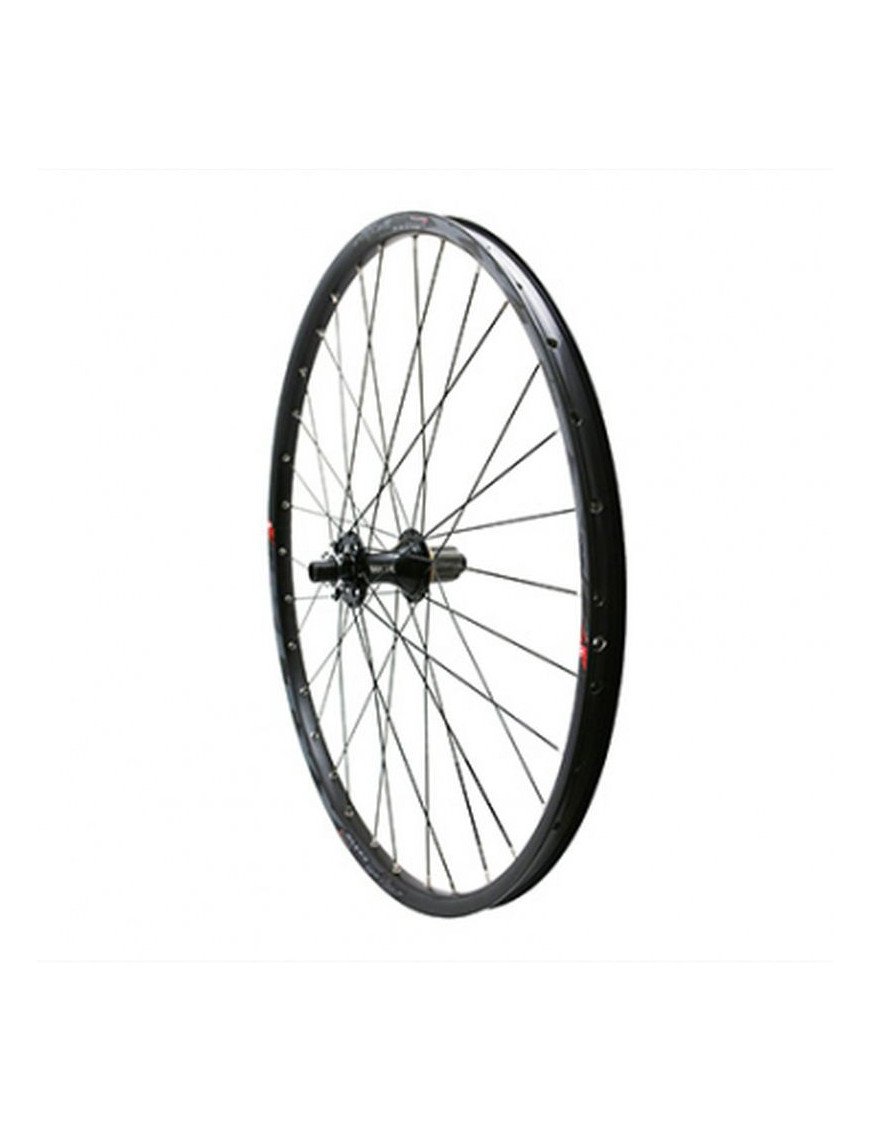 ROUE VTT 27.5" KLIXX BOOST ALL MOUNTAIN DISC 6TROUS ARRIERE NOIR A ROULEMENTS POUR SHIMANO-SRAM 11-10V. (TUBELESS ET TUBETYPE) 