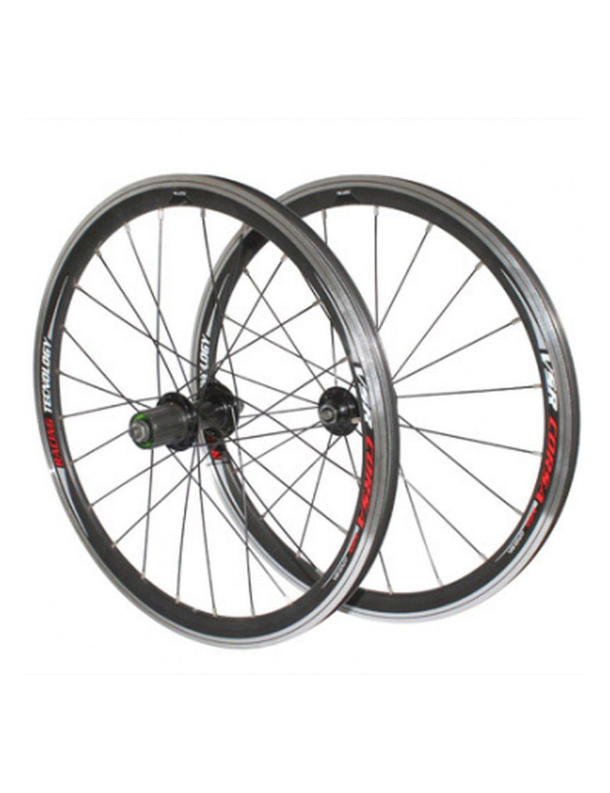 "ROUES ROUTE 24"" A BLOCAGE CASSETTE 10-9-8V. P2R NOIR DOUBLE PAROI (AVANT + ARRIERE) 520-23"