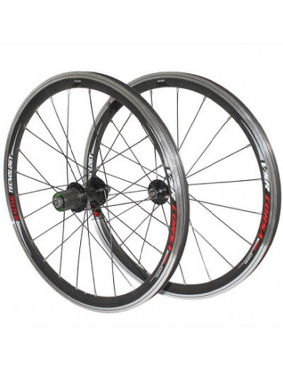 "ROUES ROUTE 24"" A BLOCAGE CASSETTE 10-9-8V. P2R NOIR DOUBLE PAROI (AVANT + ARRIERE) 520-23"