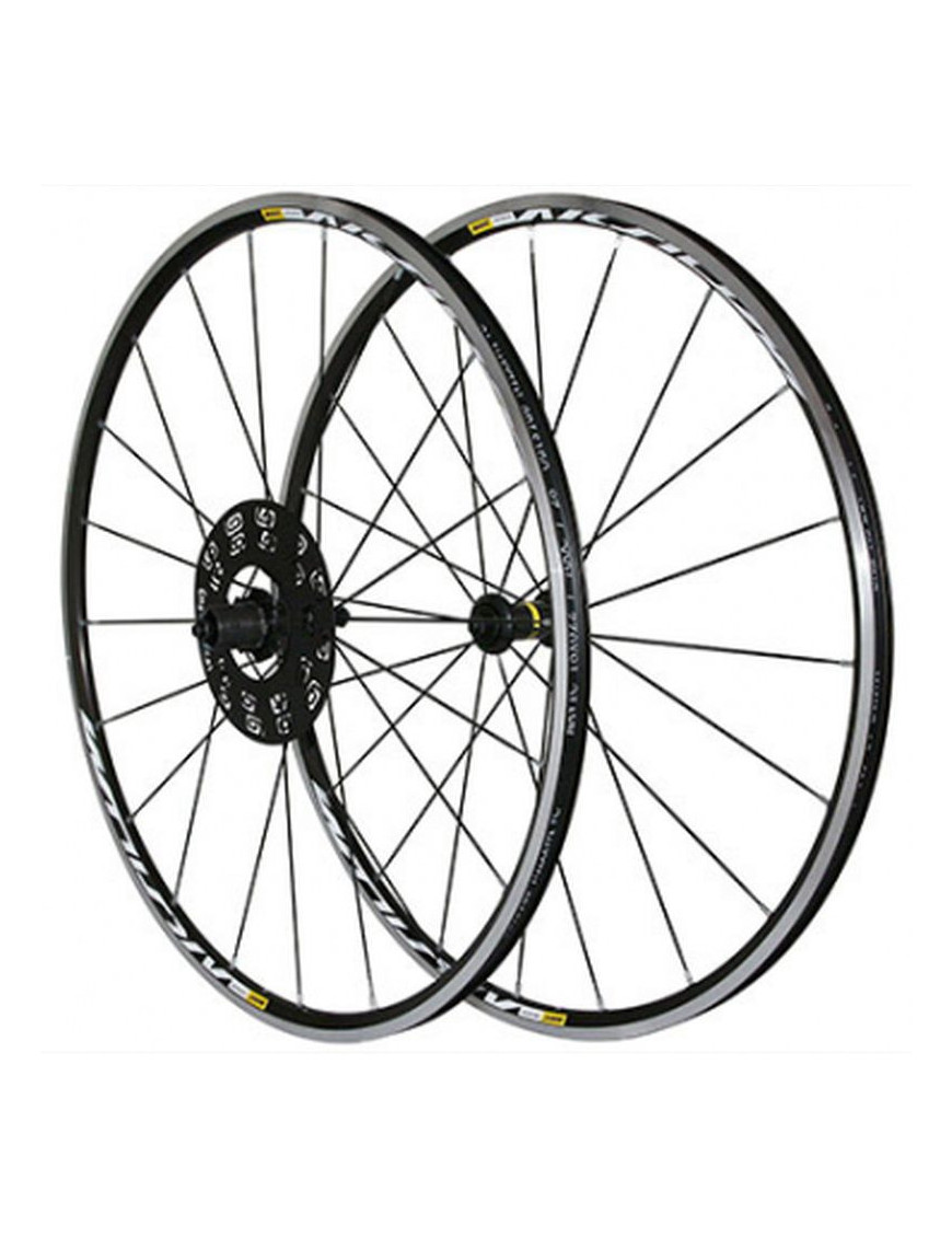 ROUES ROUTE 700 MAVIC AKSIUM NOIR 11V. COMPATIBLE 10V. SHIMANO (AVANT + ARRIERE) - SERIE LIMITEE