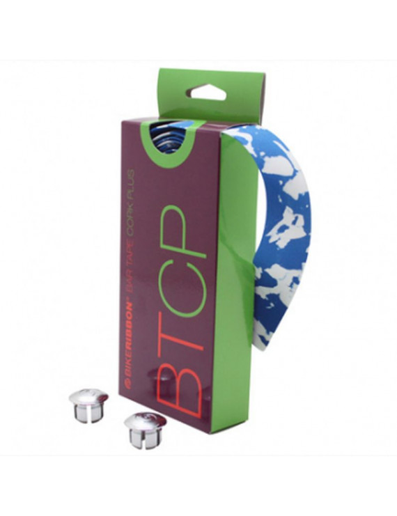 RUBAN DE GUIDON BIKERIBBON CORK PLUS BLEU-BLANC
