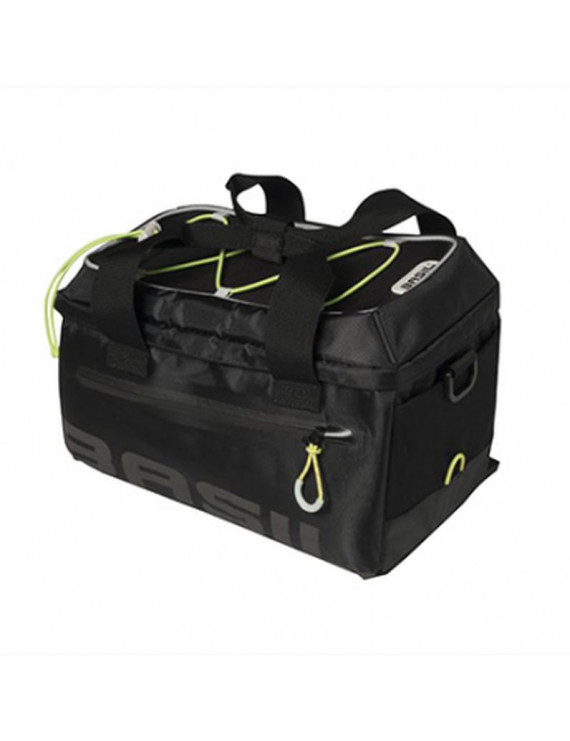 SACOCHE ARRIERE VELO BASIL MILES 7L NOIR (FIXATION SUR PORTE BAGAGE) WATERPROOF (21x32x19cm)