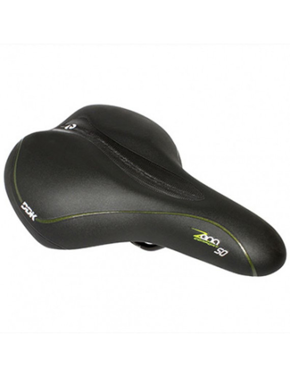 SELLE DDK CITY CONFORT FLUIDY FEMME NOIR MODERATE 270x195mm RAIL ACIER NOIR AVEC SHOK ABSORBER