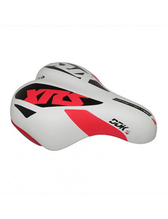 Selle ddk enfant xrs blanc deco rouge/noir 203x145mm rail acier n...