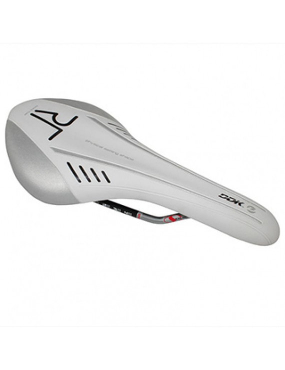 Selle ddk ROUTE/VTT ario blanc deco noir/gris 285x136mm rail cr-m...