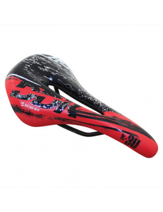 Selle ddk ROUTE/VTT k30 noir/rouge avec trou central rail acier n...