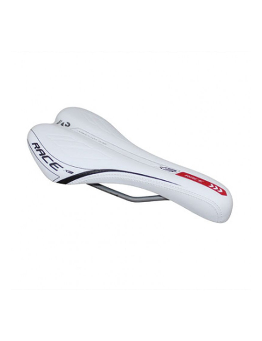 Selle ddk ROUTE/VTT race x3 blanc avec rail acier noir (utilisati...