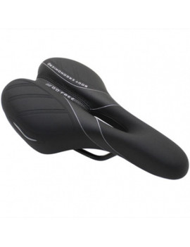SELLE NEWTON CITY GO FREE FEMME NOIR DECO NOIR  260x155mm AVEC TROU CENTRAL RAIL ACIER NOIR