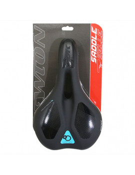 SELLE NEWTON CITY MEMORY CONFORT NOIR 265x165mm AVEC TROU CENTRAL RAIL ACIER NOIR (A MEMOIRE DE FORME)