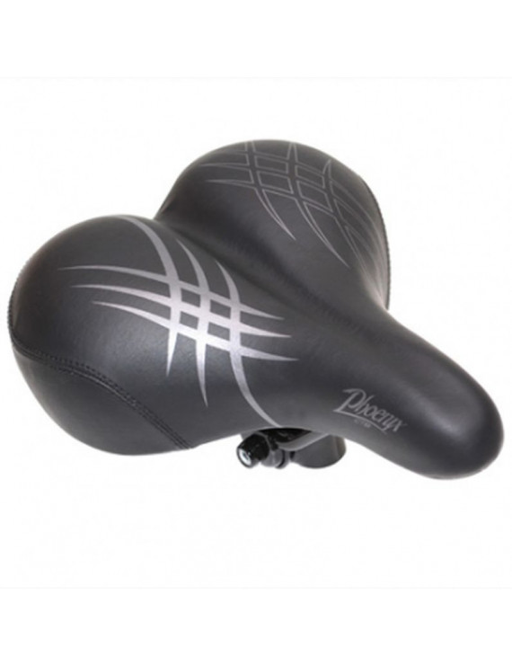 SELLE NEWTON CITY STRACE PHOENIX FEMME RELAXED NOIR 255x225mm AVEC CHARIOT RAIL ACIER NOIR AVEC AMORTISSEUR