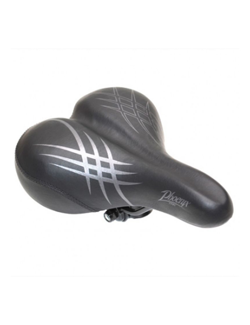 SELLE NEWTON CITY STRACE PHOENIX HOMME MODERATE NOIR 259x185mm AVEC CHARIOT RAIL ACIER NOIR