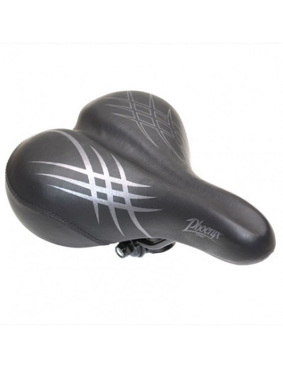 SELLE NEWTON CITY STRACE PHOENIX HOMME MODERATE NOIR 259x185mm AVEC CHARIOT RAIL ACIER NOIR