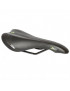 SELLE NEWTON ROUTE-VTT ZENA NOIR DECO NOIR-VERT 272x140mm RAIL ACIER NOIR