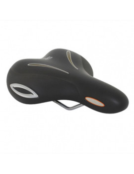 SELLE ROYAL LOOKIN LOISIR RELAXED EXTRA LARGE GEL VISIBLE AVEC PROTECTION LATERALE ET ELASTOMERE NOIR 260x228mm 830g