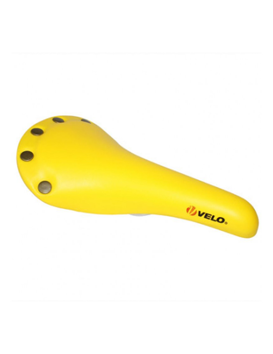 Selle vélo vintage jaune avec rivets 274x153