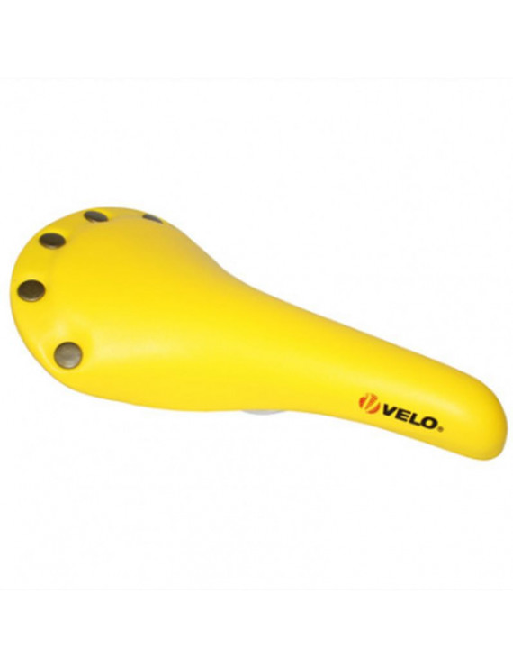 Selle vélo vintage jaune avec rivets 274x153