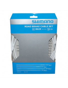 TRANSMISSION FREIN ROUTE SHIMANO BLANC-CABLE TEFLON (KIT TRANSMISSION 2CABLES-2 GAINES)