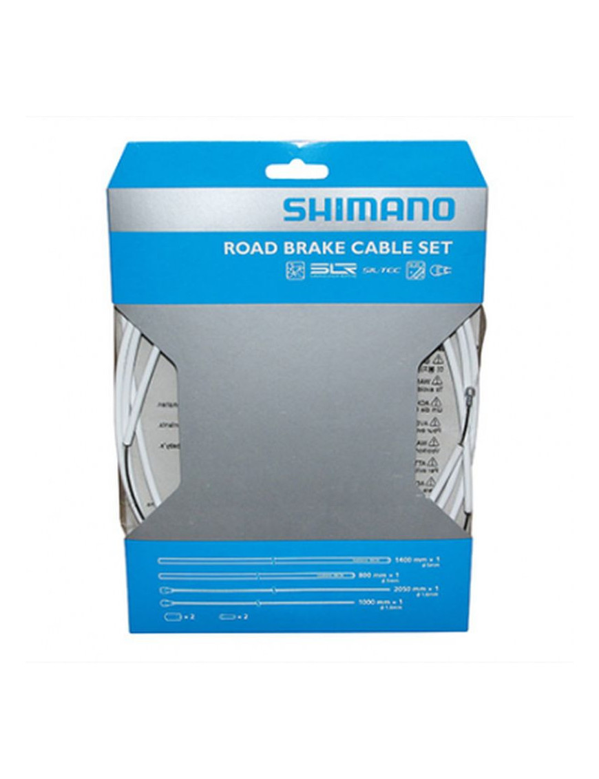 TRANSMISSION FREIN ROUTE SHIMANO BLANC-CABLE TEFLON (KIT TRANSMISSION 2CABLES-2 GAINES)