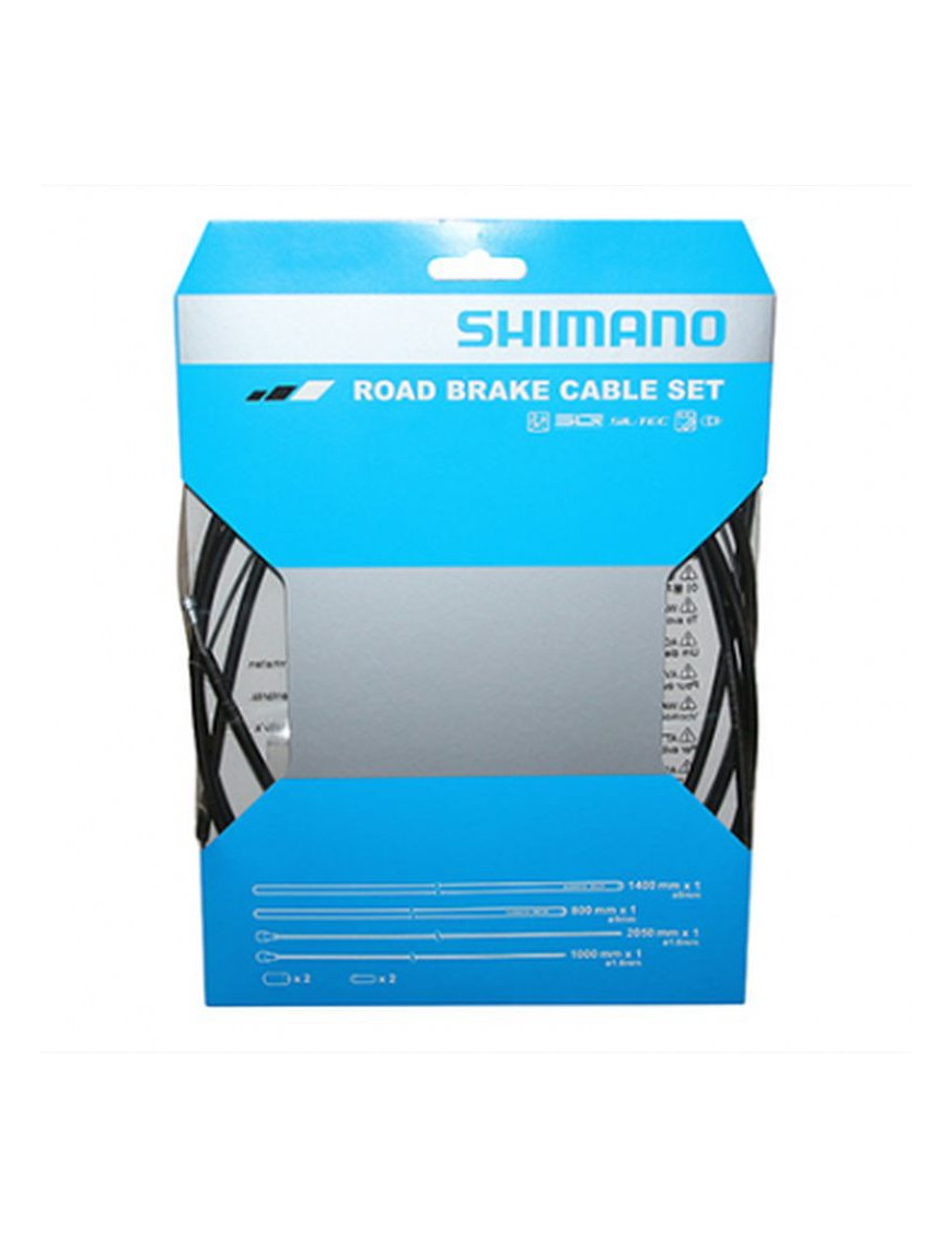 TRANSMISSION FREIN ROUTE SHIMANO NOIR-CABLE TEFLON (KIT TRANSMISSION 2CABLES-2 GAINES)