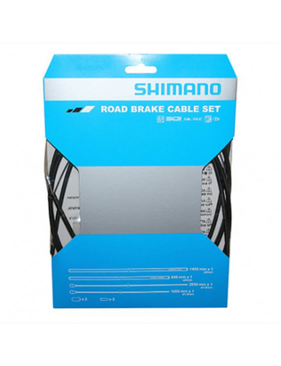 TRANSMISSION FREIN ROUTE SHIMANO NOIR-CABLE TEFLON (KIT TRANSMISSION 2CABLES-2 GAINES)