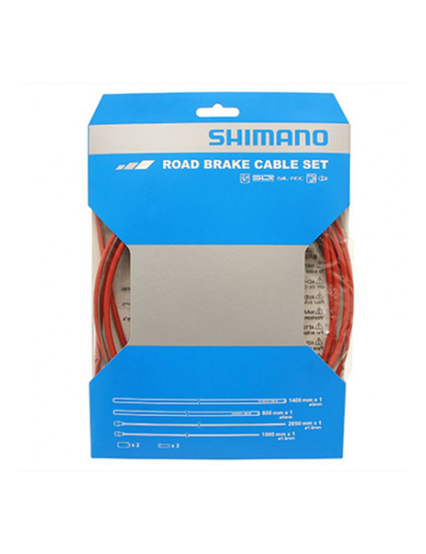 TRANSMISSION FREIN ROUTE SHIMANO ROUGE-CABLE TEFLON (KIT TRANSMISSION 2CABLES-2 GAINES)