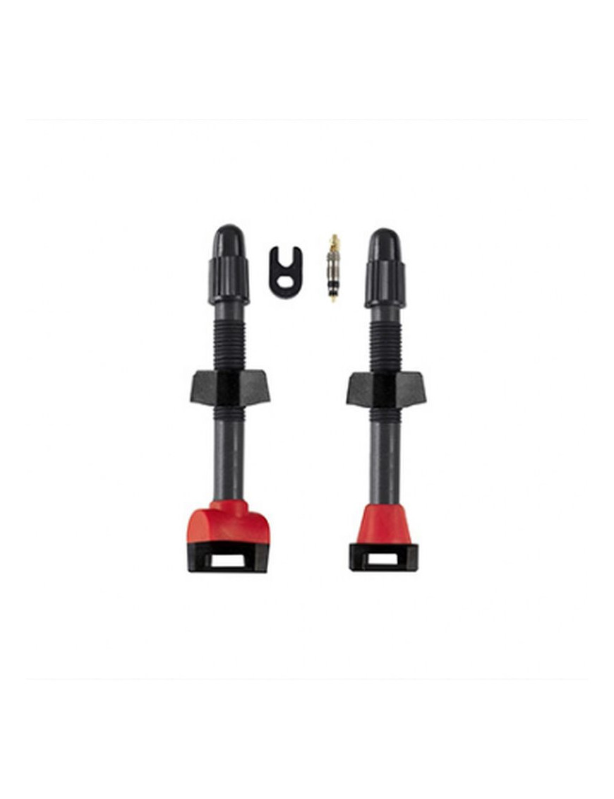VALVE DE PNEU TUBELESS PRESTA P2R CARBONE 65mm (POIDS : 9g-PR) (VENDU A LA PAIRE SUR CARTE)