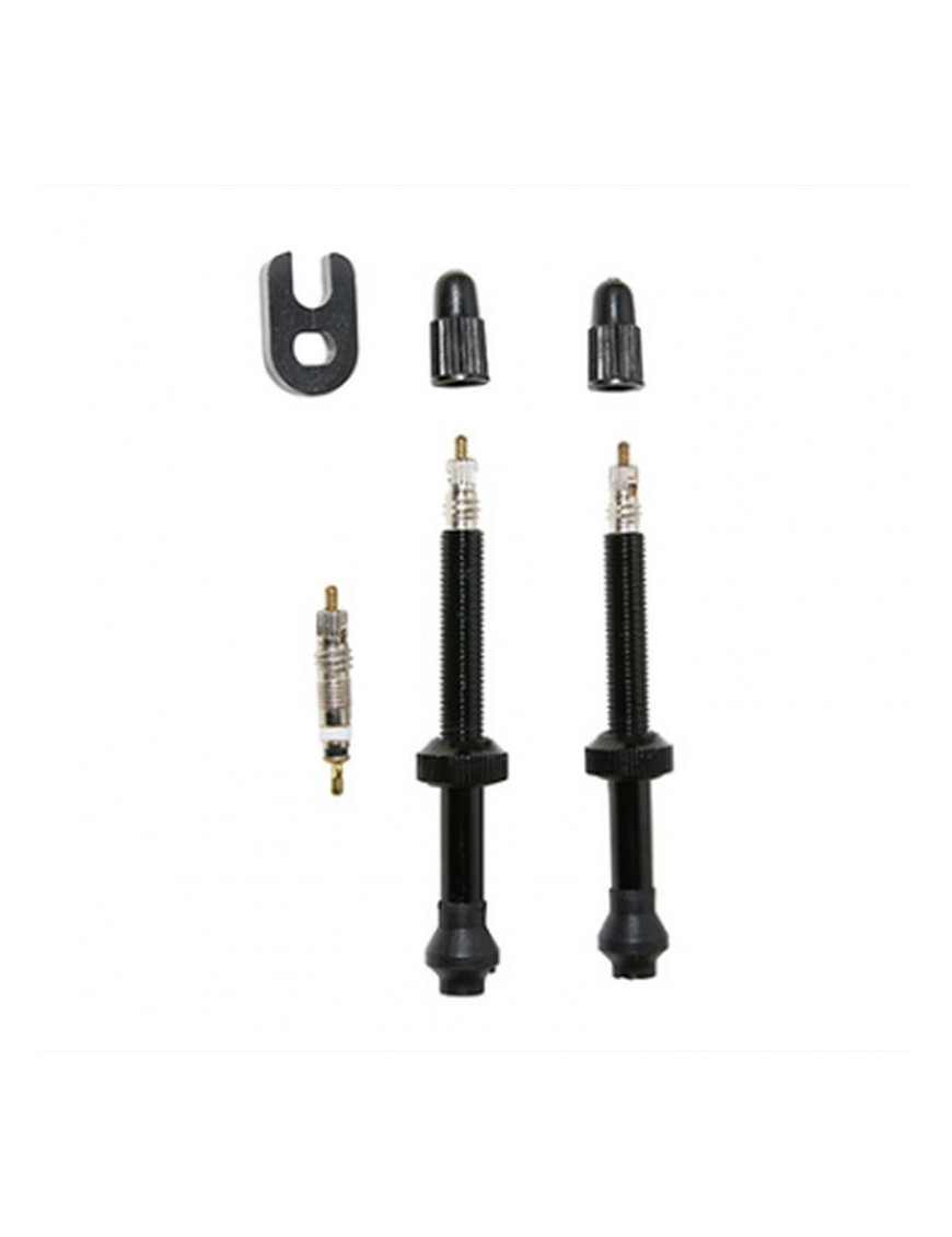 VALVE DE PNEU VTT SELECTION P2R TUBELESS COLORI NOIR 60mm PRESTA (LA PAIRE)