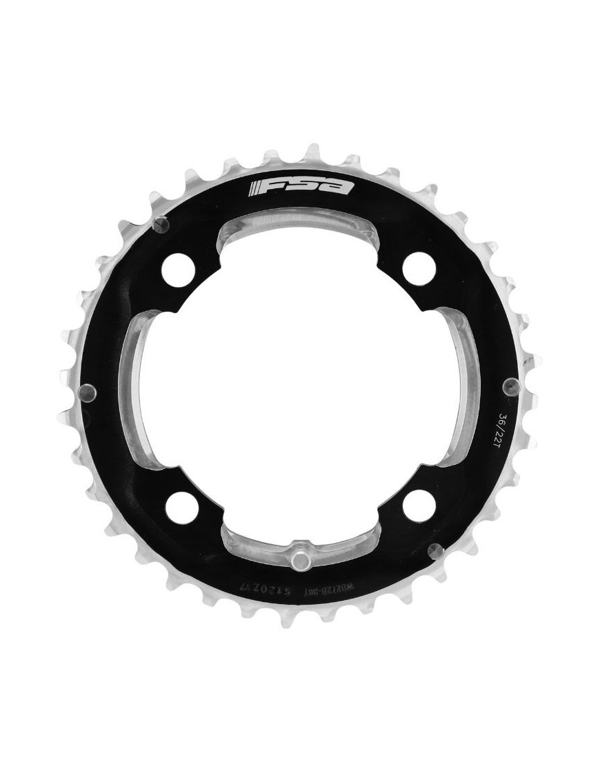 PLATEAU ROUTE 5BRA D.110 FSA ORIGINE 52DTS EXTERIEUR 11-10V. GOSSAMER NOIR (371-0252A)