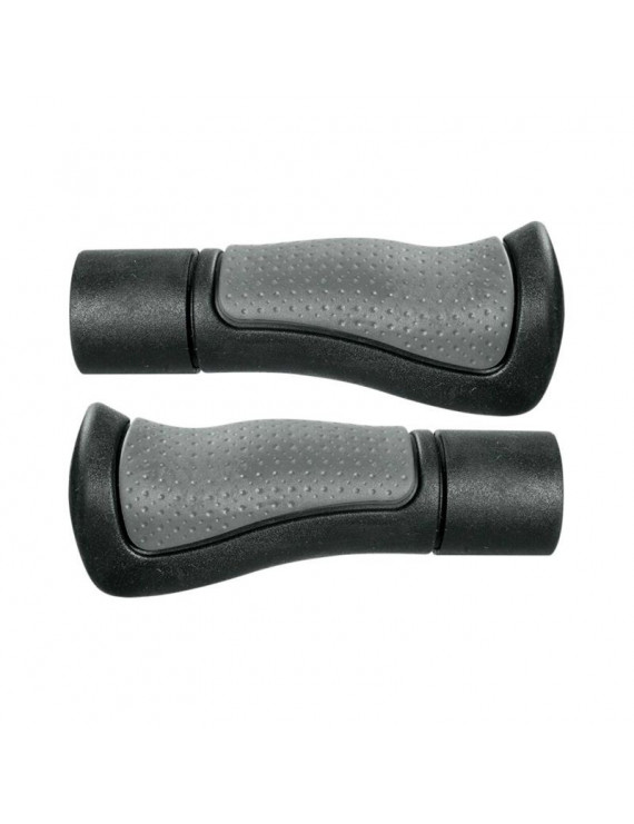 POIGNEE CITY HERRMANS ERGO BI-DENSITE NOIR-GRIS LONGEUR 120 mm REDECOUPABLE EN 90 mm (PAIRE EN VRAC)