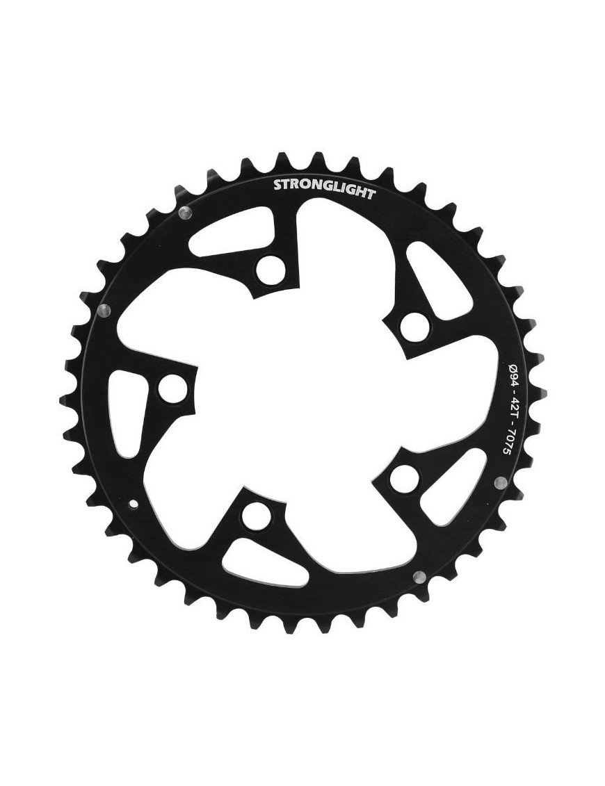 PLATEAU VTT 5BRA D.94 STRONGLIGHT TRIPLE 42DTS NOIR EXTERIEUR ALU 7075 8-9V.
