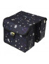 SACOCHE ARRIERE VELO DOUBLE BASIL STARDUST NUIT 20 L NOIR (34x16x43cm) - COMPATIBLE VELO ENFANT