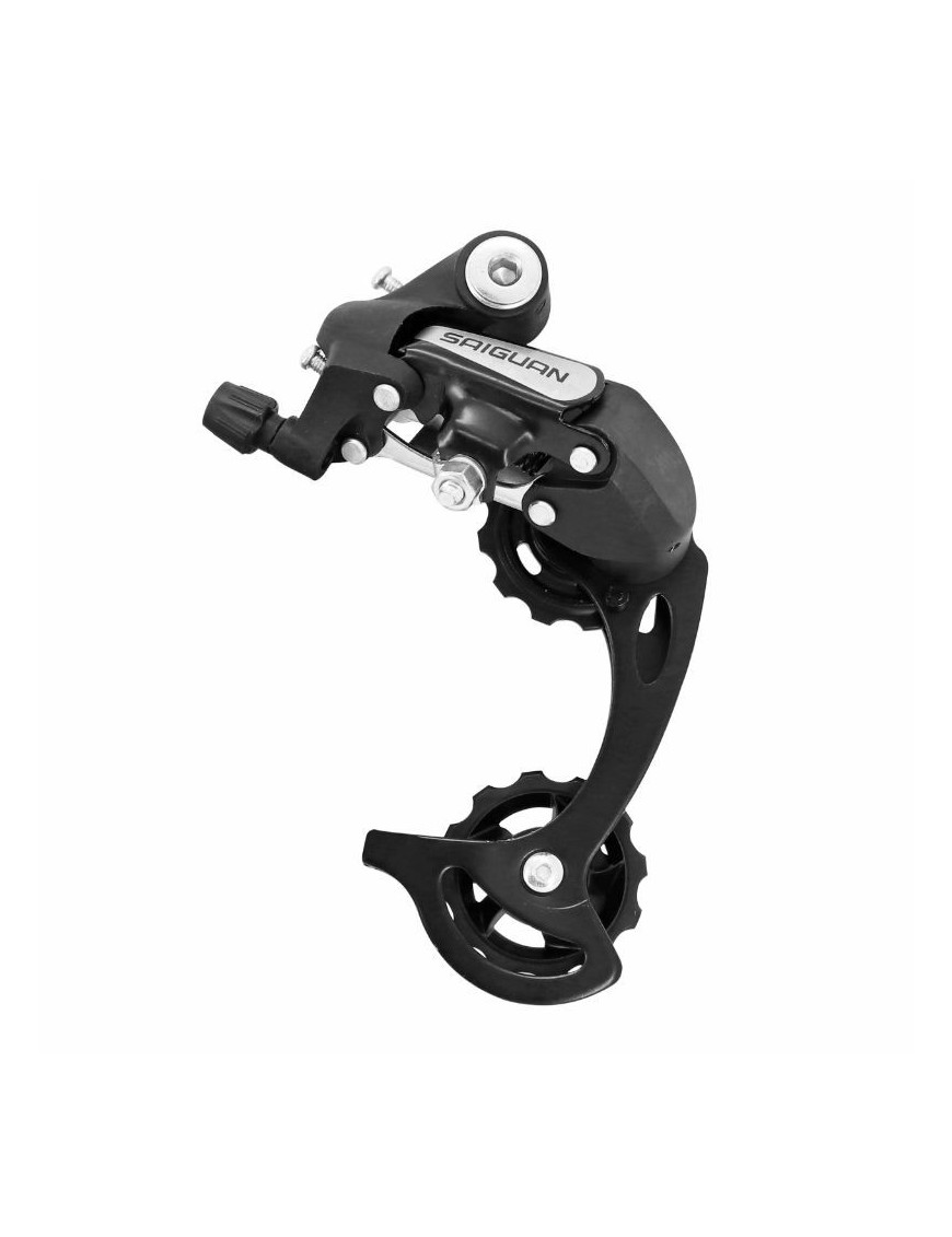 DERAILLEUR VTT ARRIERE P2R SAIGUAN 6-7V. GRANDE CHAPE A VISSER (COMPATIBLE SHIMANO) SUR CARTE