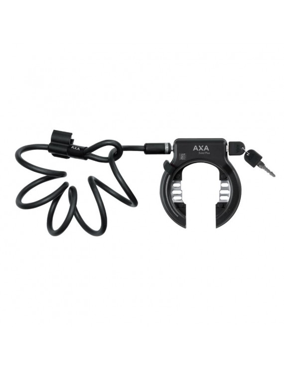 ANTIVOL VELO FER A CHEVAL AXA SOLID NOIR AVEC CABLE PLUG DIAM 10mm 1.50M