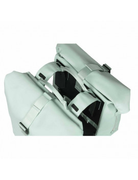 SACOCHE ARRIERE VELO DOUBLE BASIL SOHO 41L VERT PASTEL FIXATION VELCROS SUR PORTE BAGAGE (31x12x37cm) AVEC ECLAIRAGE LED