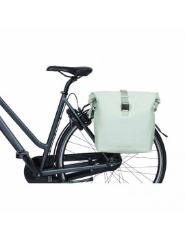 SACOCHE ARRIERE VELO DOUBLE BASIL SOHO 41L VERT PASTEL FIXATION VELCROS SUR PORTE BAGAGE (31x12x37cm) AVEC ECLAIRAGE LED