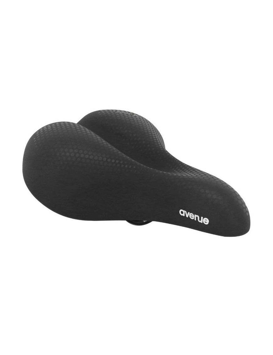 SELLE ROYAL AVENUE GEL AVEC CANAL ANATOMIQUE ET ELASTOMERE TREKKING NOIR 258x183 mm 664 g