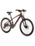 VELO MUSCULAIRE VTT 24 LEADER FOX CAPITAN 2020 GARCON NOIR MAT-ORANGE 7V (TAILLE ENFANT 135 à 145 cm)