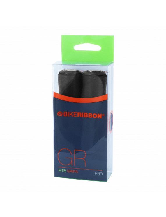 POIGNEE CITY-VTT BIKERIBBON SILICONE SOFT NOIR 22mm L 130mm (PAIRE)