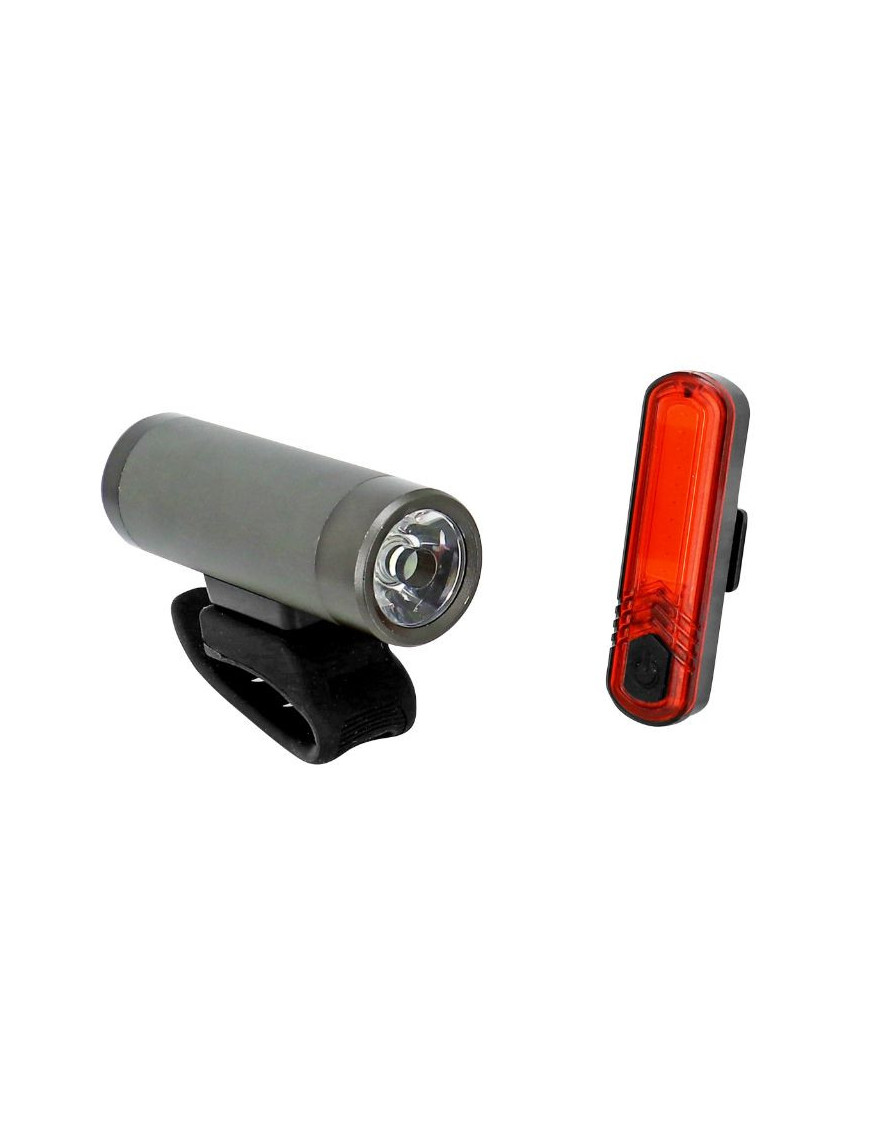 ECLAIRAGE VELO USB KIT NEWTON 70B SUR CINTRE-TIGE DE SELLE LEDS NOIR (LIVRE AVEC FIXATIONS) - RECHARGEABLE USB