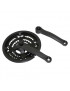 PEDALIER VTT P2R 7-8V. ACIER NOIR 170mm 48-38-28 AVEC PARE-CHAINE (BOITIER 122mm)
