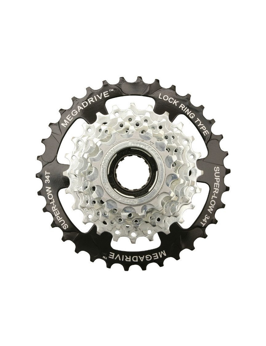 ROUE LIBRE 7V. SUNRACE 13-34 MEGADRIVE ARGENT EN BOITE (COMPATIBLE MEGARANGE)
