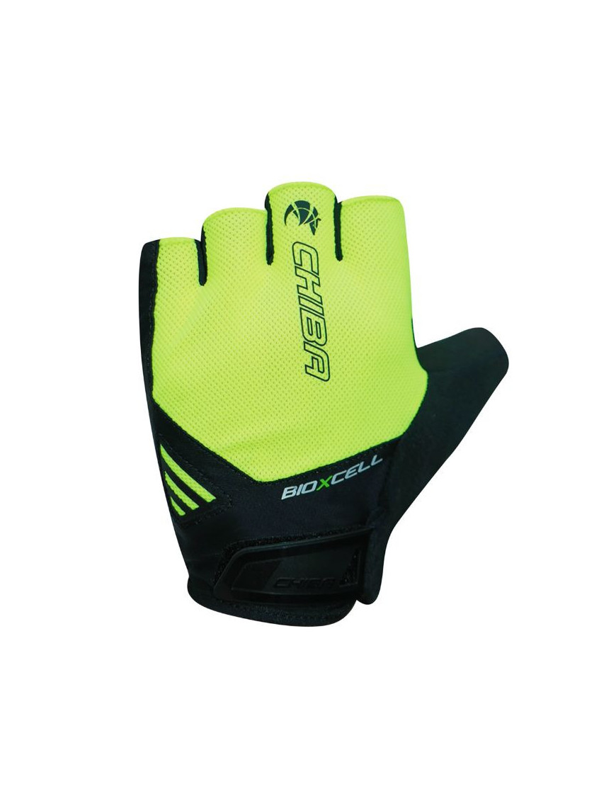 GANTS VELO COURT ADULTE CHIBA BIOXCELL AIR JAUNE FLUO L PROTECT CANAL CARPIEN (PAIRE) - QUALITE ALLEMANDE -