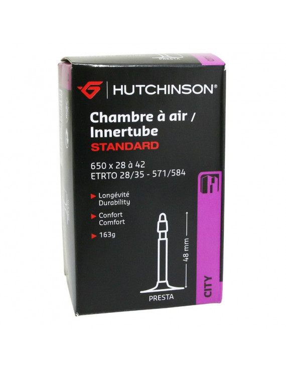 CHAMBRE A AIR VELO 650 x 35B 28-42 HUTCHINSON VALVE PRESTA 48mm 163g