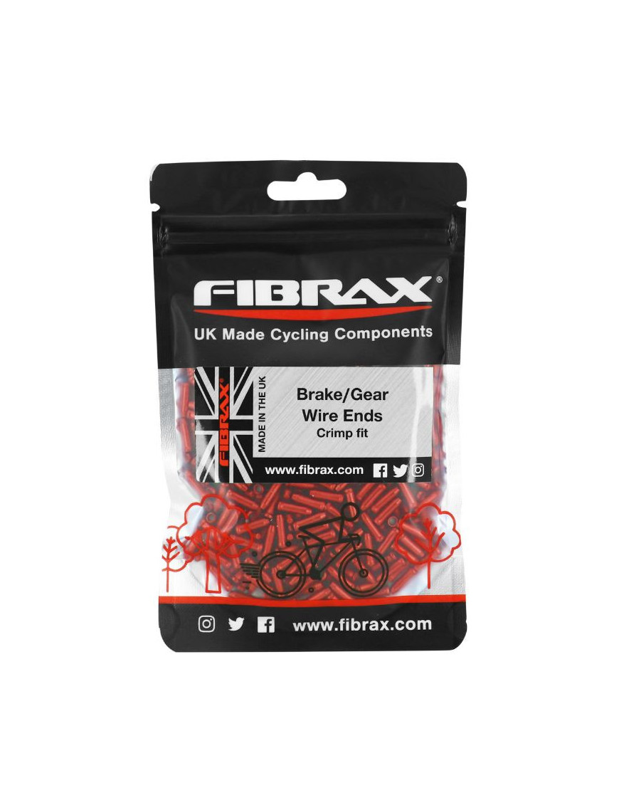 EMBOUT DE CABLE DERAILLEUR-FREIN FIBRAX 1,5-1,8mm ROUGE (SACHET DE 500)