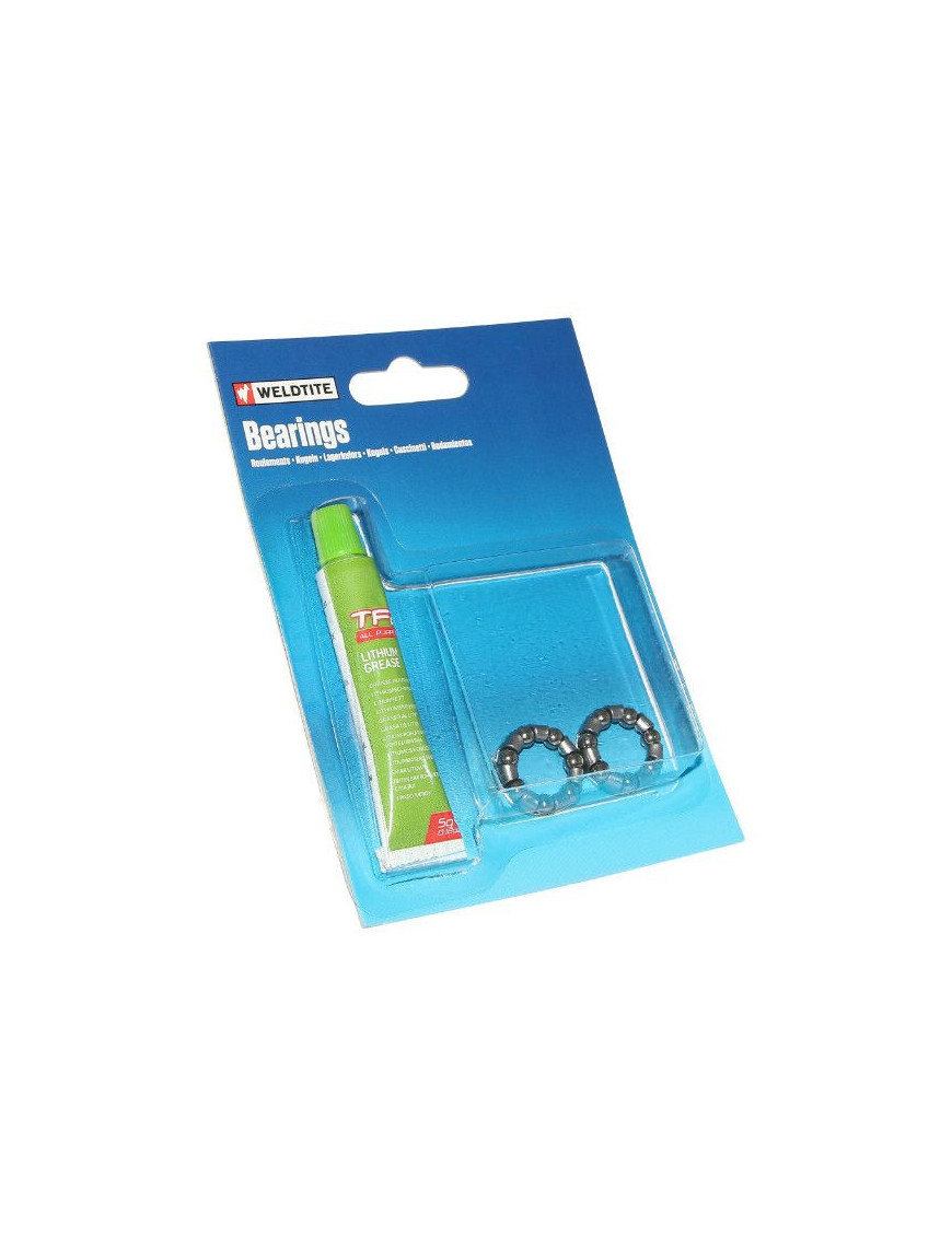 CAGE A BILLE 6,350 (1/4) MOYEU ARRIERE WELDTITE AVEC GRAISSE (PAIRE)