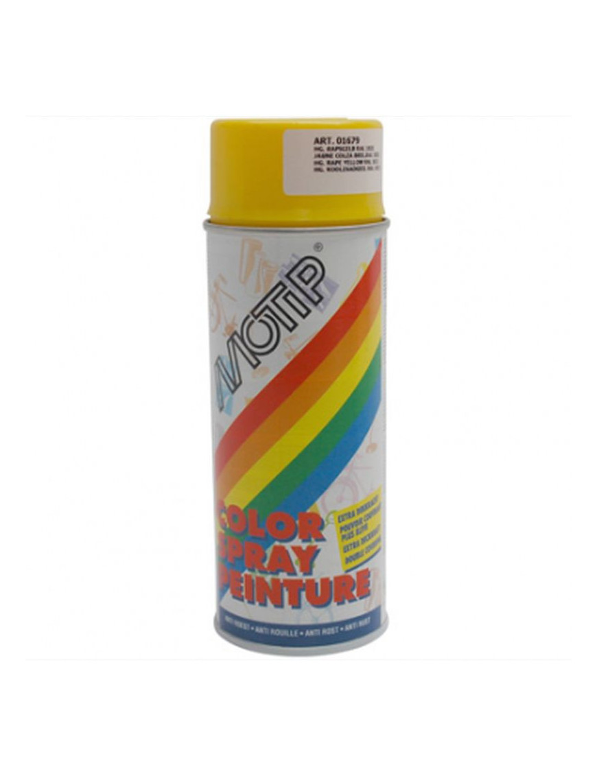 Bombe de peinture motip glycero brillant jaune colza spray 400ml ...